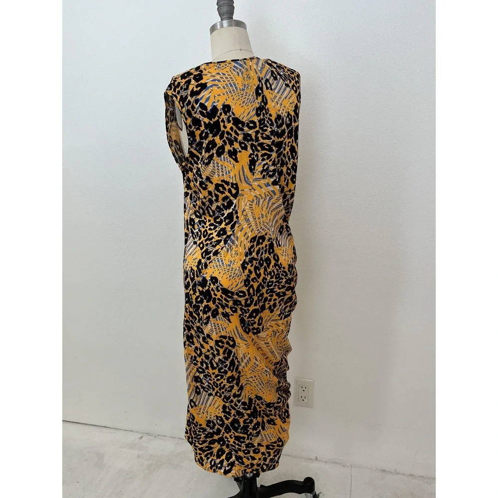 Maria Cornejo Silk Dress Animalia Bias Cut Womens 4 Leopard Animal Print USA - Picture 10 of 15